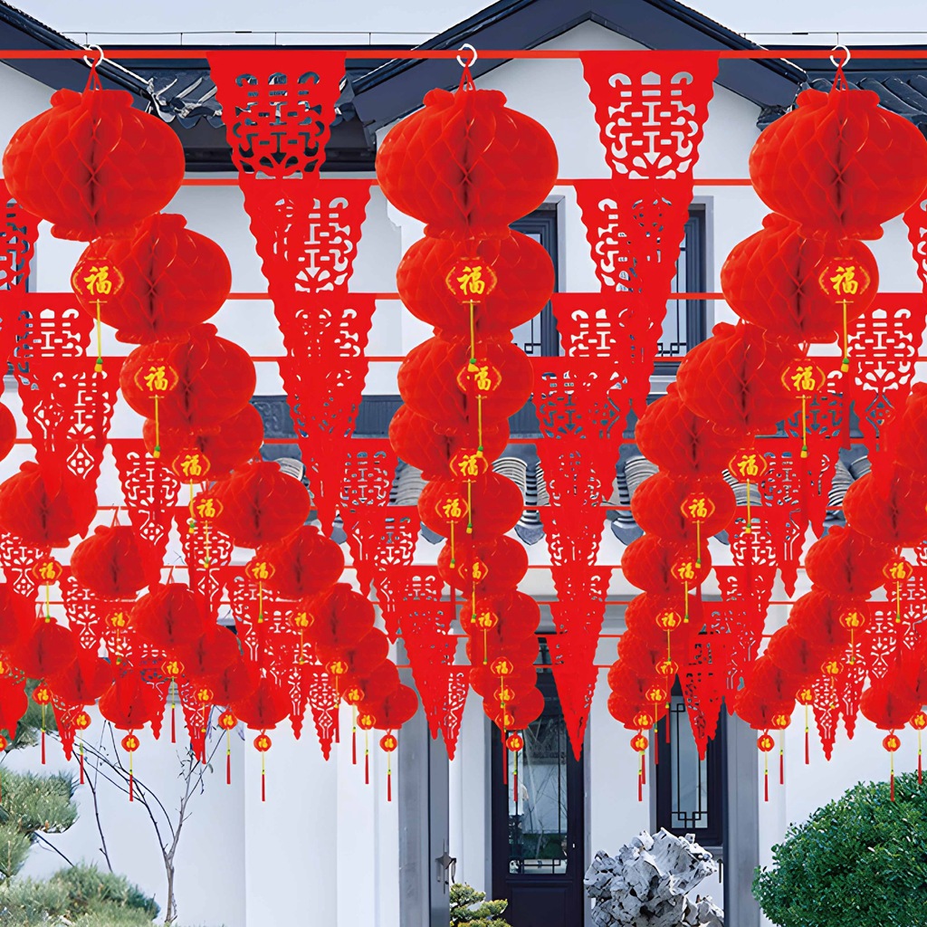 Decoración del patio, decoración del patio rural, bandera de boda, linterna de boda, suministros de la casa de boda, flores