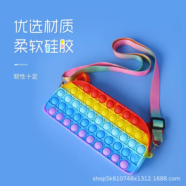 Foreign trade new rodent pioneer decompression color press pinch music fashion puzzle decompression silicone messenger bag wholesale