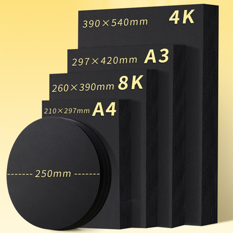 Cartón negro al por mayor pintura retro grueso estilo antiguo tarjeta negra embalaje decorativo fondo clásico hecho a mano cartón duro