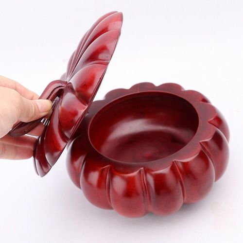 Vietnamese mahogany pumpkin fruit plate, nanmu carved crafts wooden box, wedding candy storage box, pumpkin ornaments