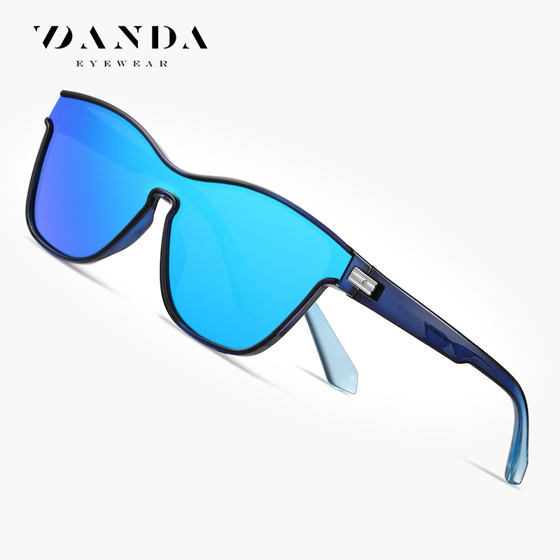 Nuevas gafas de sol polarizadas TR7544 de moda de colores ultra-ligero de una sola pieza lente gafas de sol protección solar UV gafas de sol