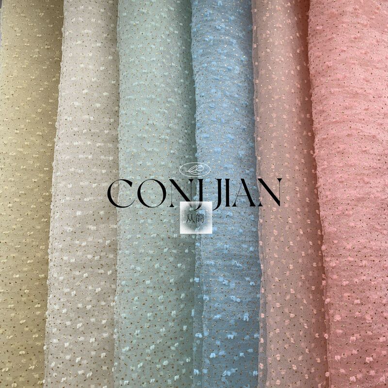 Gold-Sprayed Bubble Polka Dot Shiny Organza Fabric with Gold Powder Print for Clothing, Floral Arrangements, Wedding Dresses, and Dress Materials Gold-Sprayed Bubble Polka Dot Shiny Organza Fabric with Gold Powder Print for Clothing, Floral Arrangements, Wedding Dresses, and Dress Materials