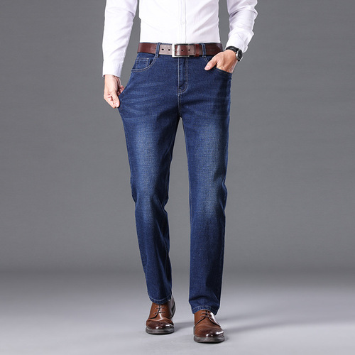 Winter and Spring Thick Fleece Business Casual Loose High-Waisted Deep-Thigh Stretchy Durable Work Pants Dad's Pants