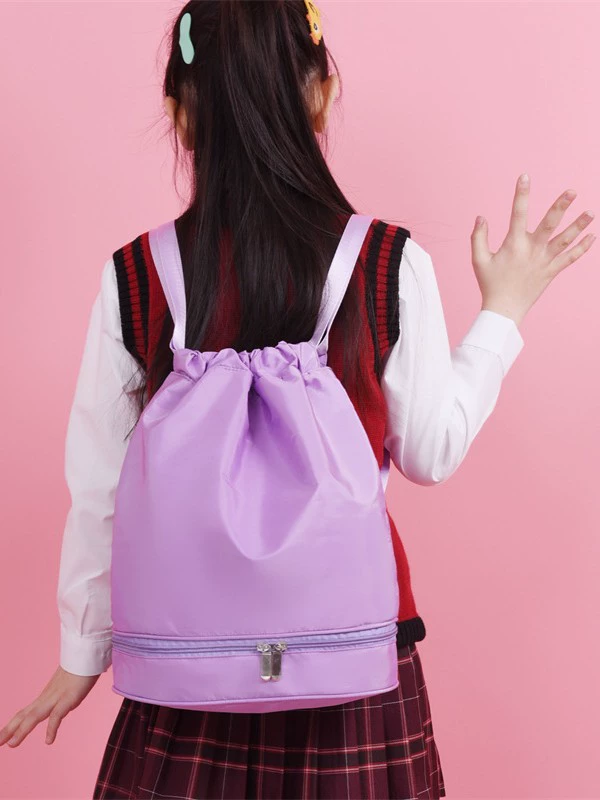 Children's backpack for leisure, wear-resistant shoes, bag, drawstring