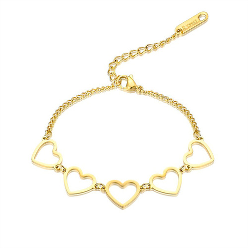 European and American cross-border minimalist hollow heart bracelet personalized accessories AliExpress best-selling versatile heart-shaped creative wholesale