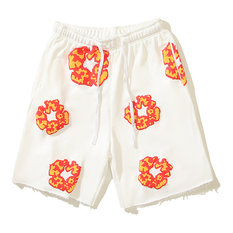 American High Street tridimensional espuma algodón impreso bordado Estilo Vintage hip hop hombres y mujeres micro cuerno pantalones de chándal