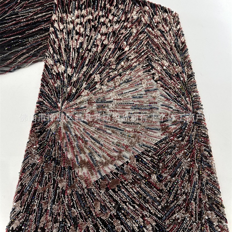 Industria pesada Gaoding serie de lujo vestido de boda de moda fiesta cena tela de ropa de bordado de perlas