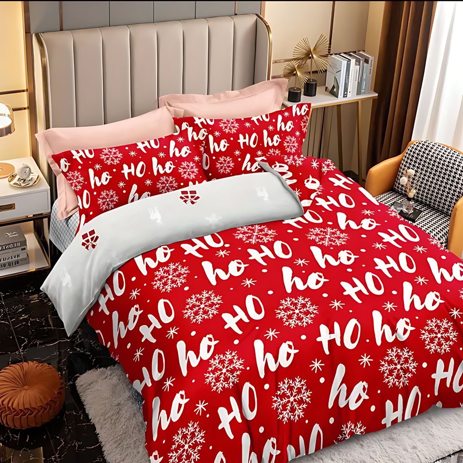 TEMU / JIT Transfronterizo suave renos Navidad impresión digital HD set de ropa de cama