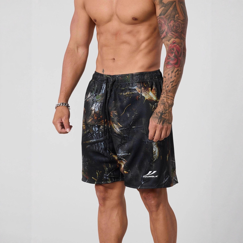 Youngla American New Men's Shorts Jogging Sports Fitness Quick-Drying Breathable Loose Basketball Training Shorts
