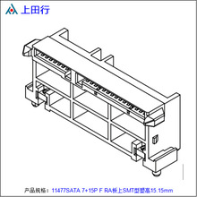 11477SATA 7+15P F RA����SMT���ܸ�15.15mm