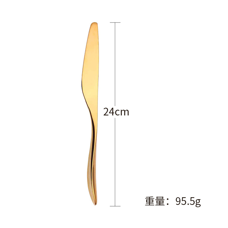 304ステンレス食器洋食ステーキナイフフォーク家庭用金色創意5点セットレストランホテル現物卸売り|undefined