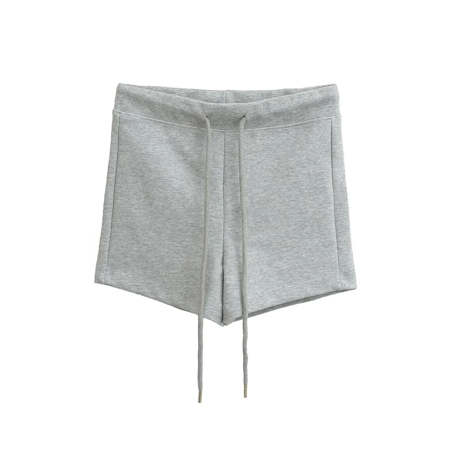 Spring trousers, shorts, drawstring, high waist, slim fit