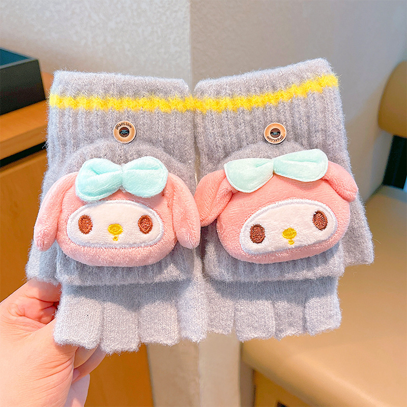 Guantes pequeños para niños, cunas de medio dedo para bebés, niñas y niños, engrosados en invierno, cálidos y a prueba de viento, juegos de cinco dedos para bebés y niños pequeños en otoño e invierno