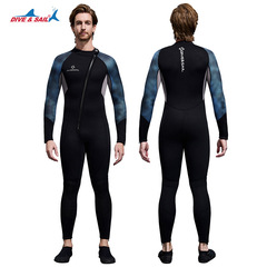 DIVE&SAIL3MM ワンピースダイビングスーツ メンズ 長袖 厚みのあるサーマルウェットスーツ シュノーケリング サーフィン 水泳 ウェットスーツ
