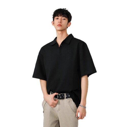 2025 Summer High-End Polo Shirt Short-Sleeve Men's Trend Brand Cool Style Loose Matchable Casual Half-Sleeve T-Shirt