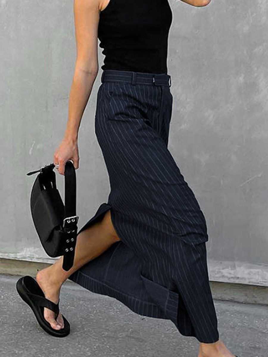 Polyester Fabric Type Mid Waist Waist Line Inelastic Elasticity Summer Vacation Solid Color Polyester Maxi Long Dress Skirts