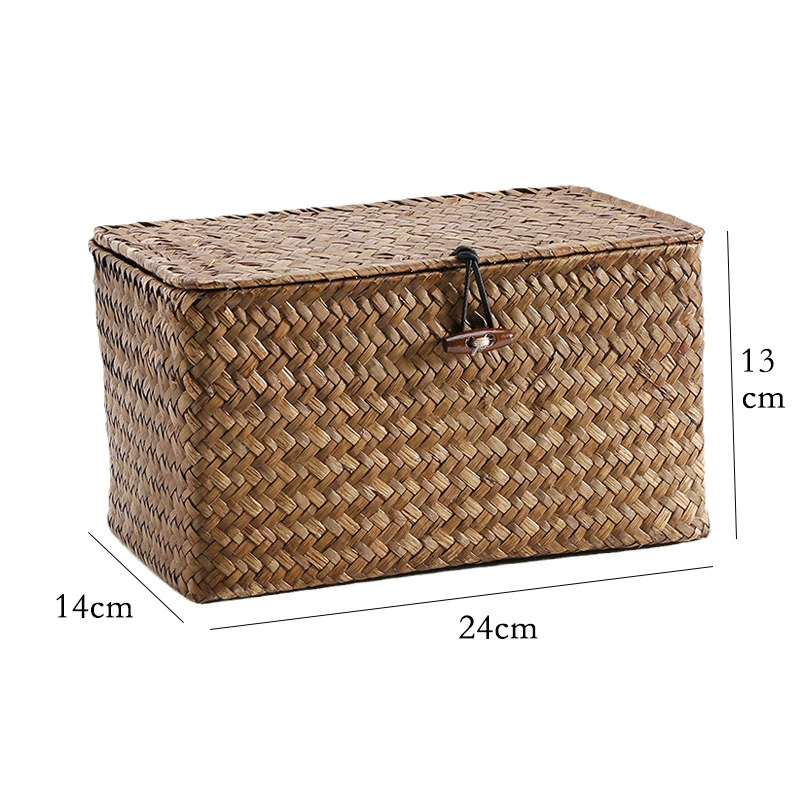 Straw Japanese storage box, woven accessory, storage system