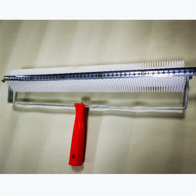 Herramienta de pintura para pisos de tambor antiespumante epoxi rastrillo autonivelante con cepillo de rodillo antiespumante de aguja Cepillo de 20 pulgadas
