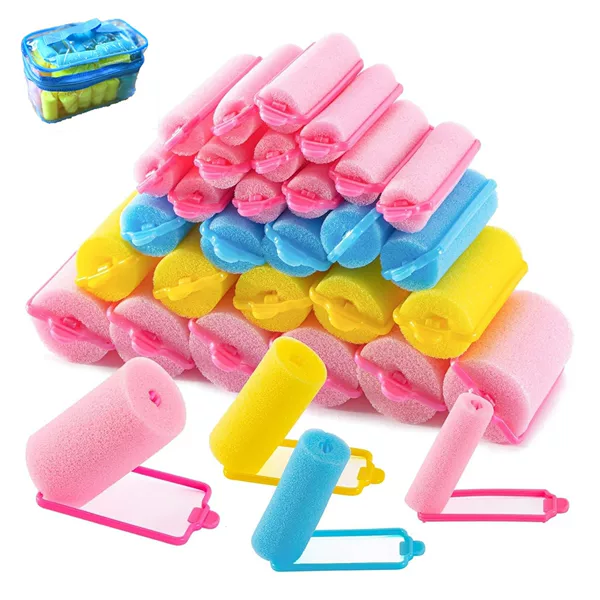 New In-Stock Lazy Heat-Free Curling Foam Sponge for Sleeping, Large Wave Curling Iron Sponge Bar