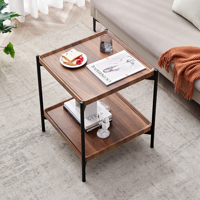 Bona Jinfang Factory Direct Sales Square Small Tea Table Modern Simple Small Apartment Coffee Table Living Room Mobile Sofa Side Table