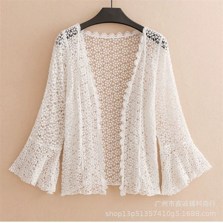 Женская пляжная накидка с длинным рукавом, one size (длина 65 см), защита от солнца, лёгкая