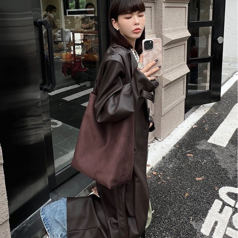 磨砂皮托特包包女2025秋冬新款高级子母大容量时尚通勤单肩斜挎包|undefined