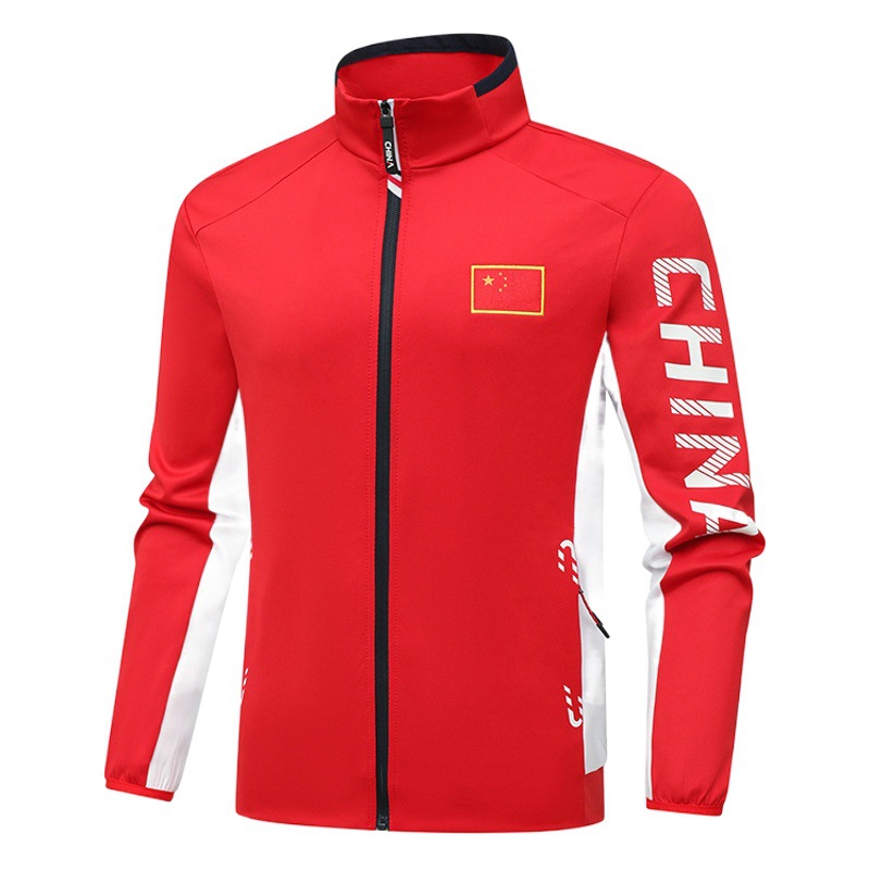 23 Autumn New Chinese team sportswear sweater coach uniform male and female student school uniform national clothing jacket top customization