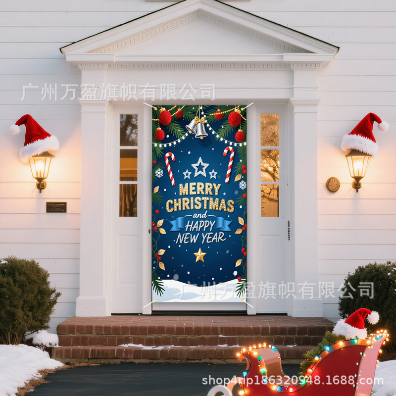 Amazon クロスボーダー新製品クリスマスドアカーテンフラグ屋外写真撮影クリスマスパーティーエルフお祝い装飾|undefined