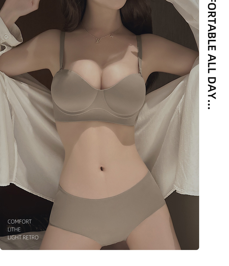 368 Venta caliente de una sola pieza de expansión sin fisuras pequeño pecho push up inalámbrico anti-flacidez de la ropa interior de dibujos animados sujetador de ajuste