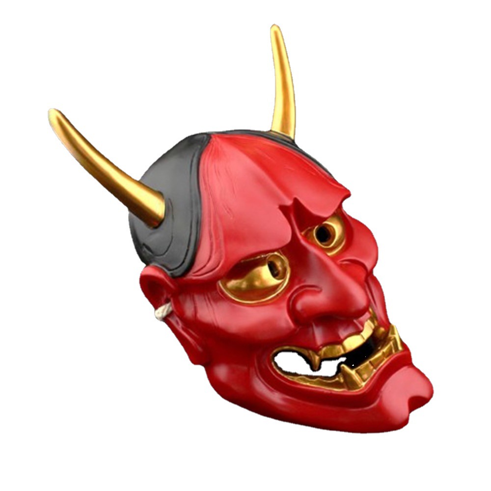 ハロウィーン日本鬼首笑般若マスク樹脂白鬼院凛凛蝶鬼頭面譜マスク道具mark