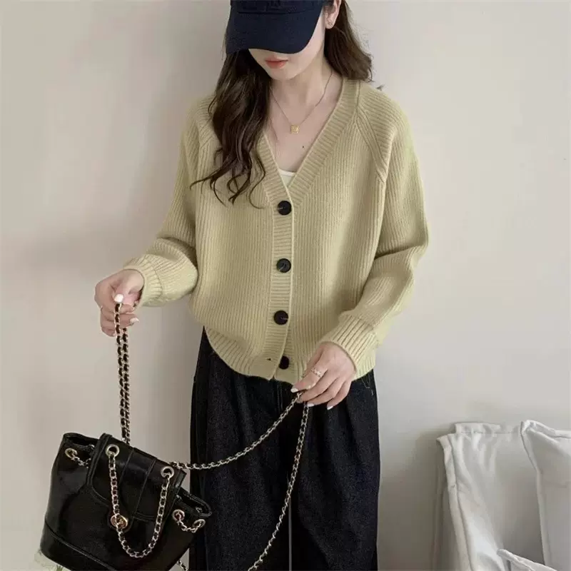 毛衣开衫外套女2025新款慵懒风小披肩短款灯笼袖女士短款外穿外套
