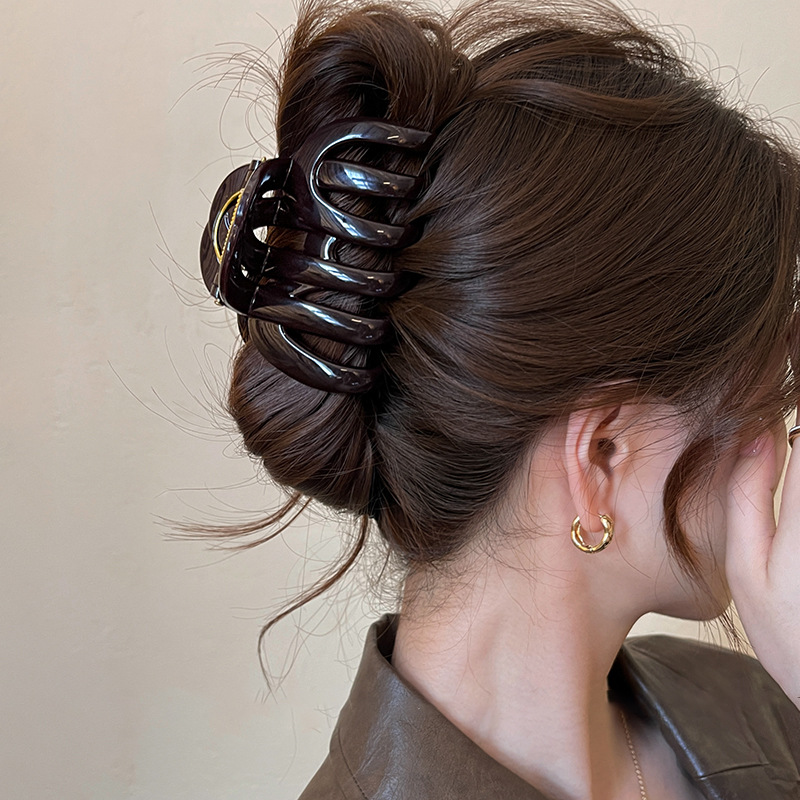 Horquilla hueca a rayas de calabaza acrílica