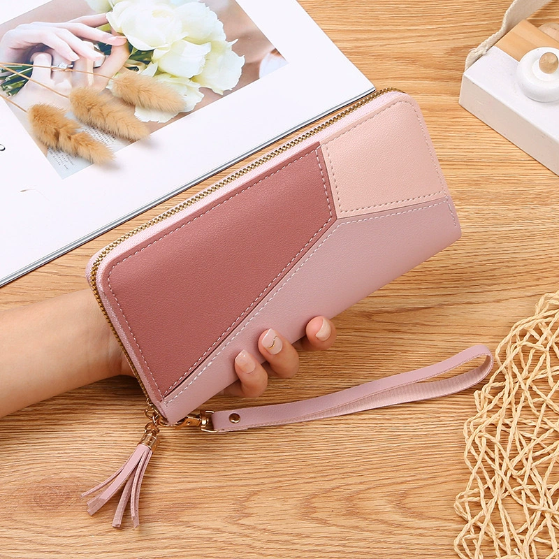 Wallet, long shoulder bag, chain with zipper, three colors
