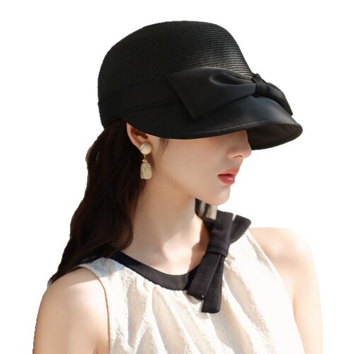 Summer Taizhou Wenling new hat women's high-end Rafi Straw Hat bow sun hat sun protection sun hat