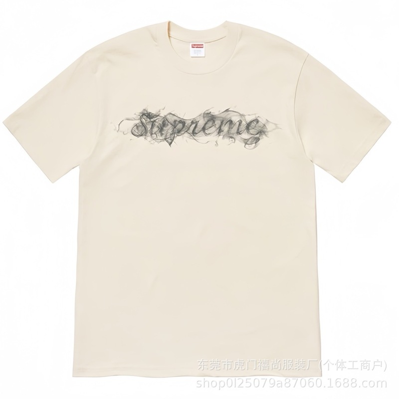 クロスボーダー25ss美潮Supreme文字プリントラウンドネック半袖男女兼用カジュアルTシャツ純綿快適|undefined