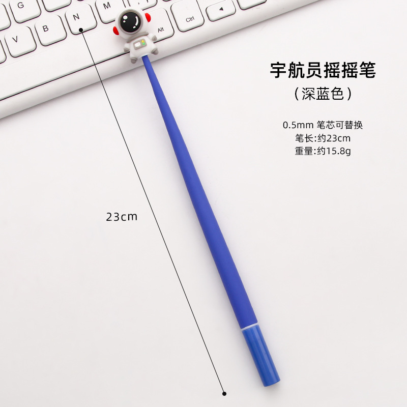 El nuevo astronauta sacude la pluma de gel de dibujos animados de goma suave de alto valor pluma de firma linda estudiante aprendizaje papelería