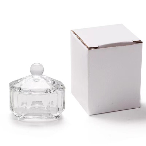 Cross-border nail art crystal cup with lid, special-shaped crystal cup, nail art octagonal cup for crystal liquid