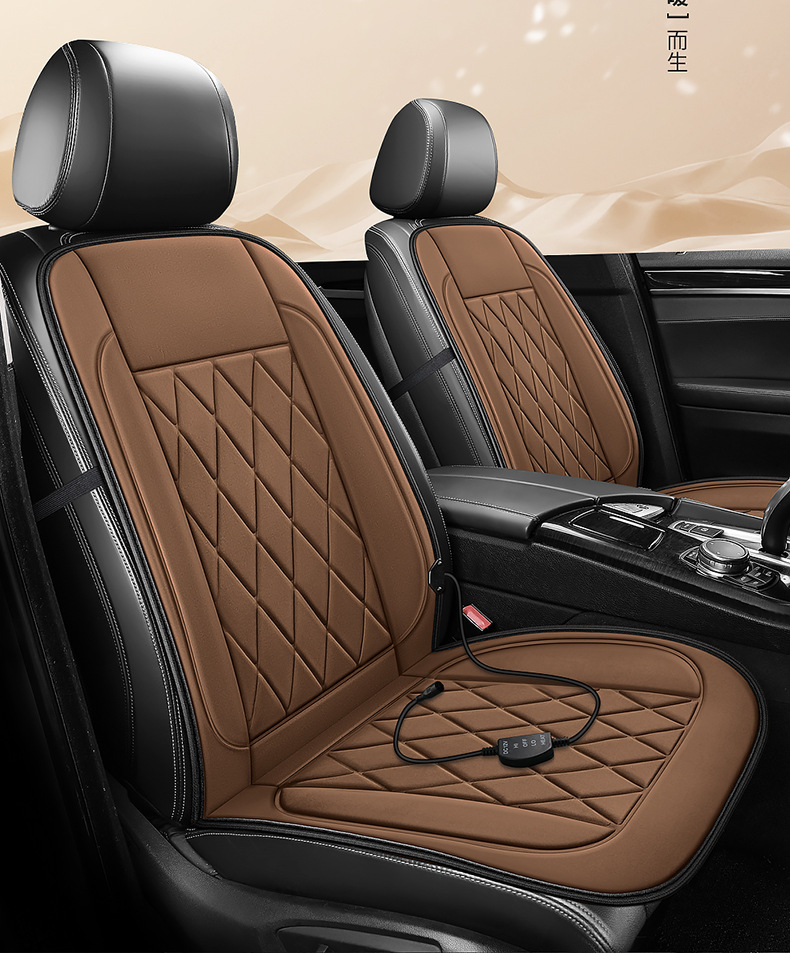 Wholesale car heated seat cushions, winter car electric heating pads, 12V/24V seat cushions, winter double-seat warming pads