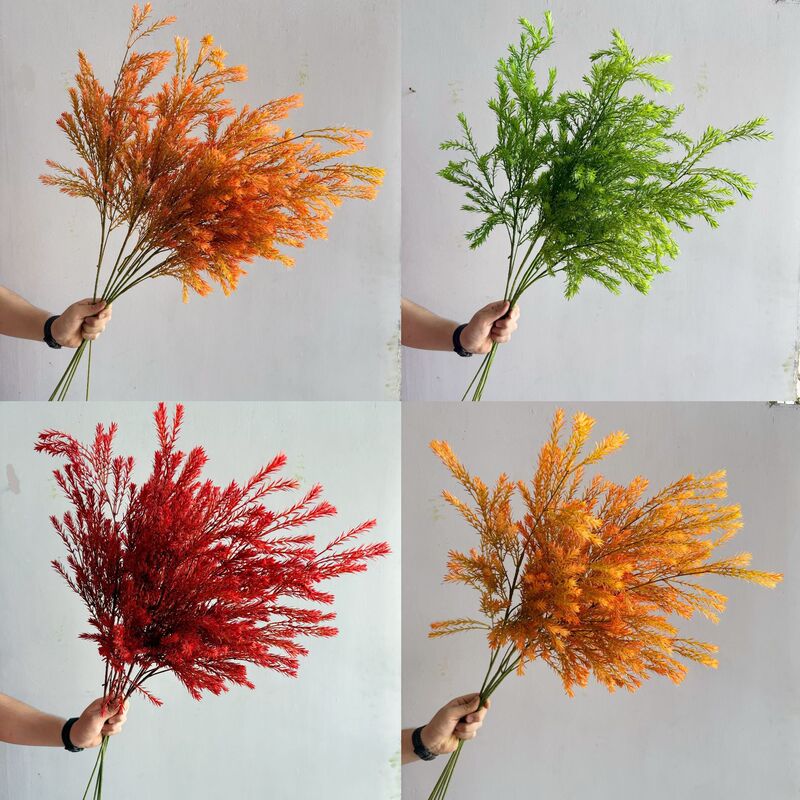 Artificial Thousand-Layer Golden Pine, Artificial Green Plant for Wedding Hall Decoration, Autumn-Colored Floral Materials, Forest Style Wholesale Artificial Thousand-Layer Golden Pine, Artificial Green Plant for Wedding Hall Decoration, Autumn-Colored Floral Materials, Forest Style Wholesale
