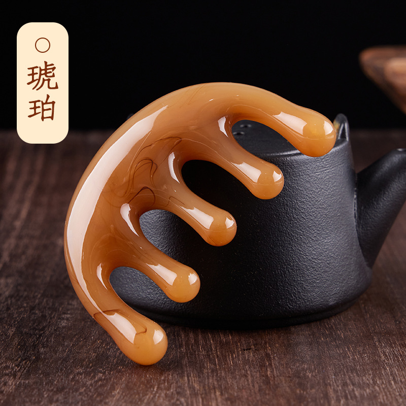 Peine de masaje de resina personalizado de cinco dientes para rascar los meridianos de la cabeza y la nariz, peine de delfín de cinco garras para relajación de la cabeza y relajación muscular, herramienta de masaje para la cabeza.