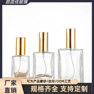 In-Stock 18 Screw Flat Square Perfume Bottle, Hand-Twist Spray Bottle, Press Cosmetic Bottle, Empty Bottle with Anodized Aluminum Cap
