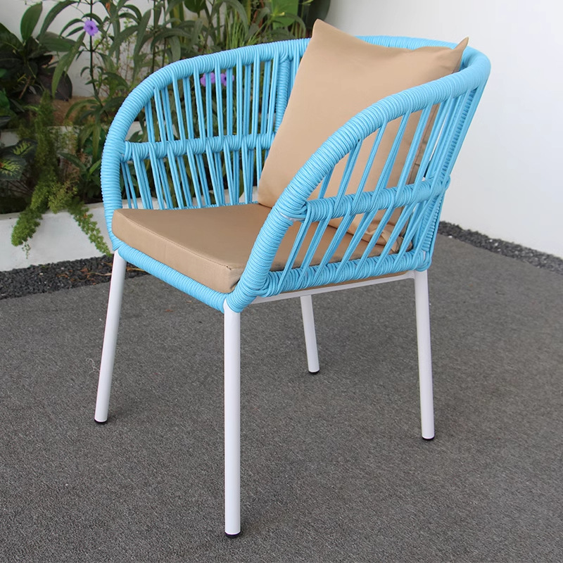 Sillas al aire libre nórdicas patio al aire libre villa silla de jardín silla de relajación silla de comedor de aluminio de caña