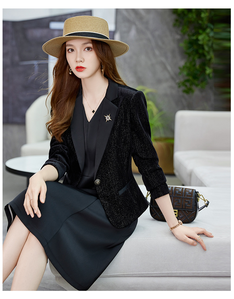 法米姿 春秋修身短款小西服女小个子高端女上衣