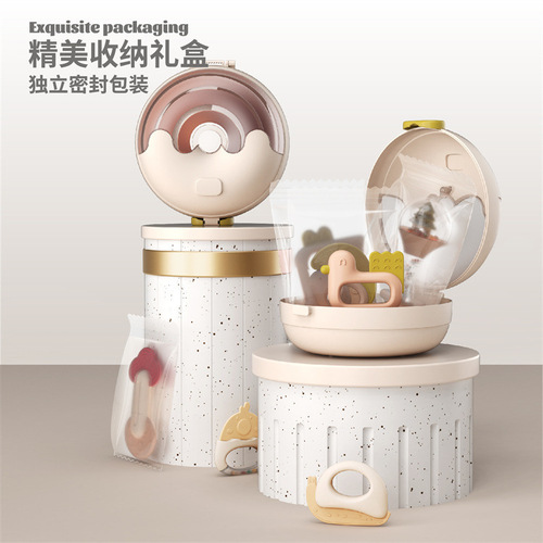 Foreign trade newborns can bite boiled molar teether rattle set early education hand rattle infant comfort toy
