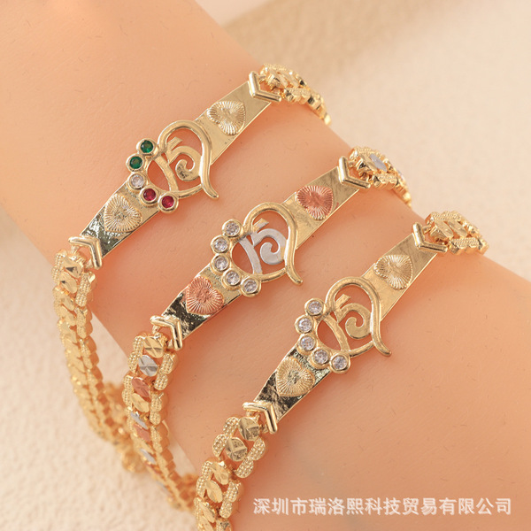 fashionable classic copper bracelet with zircon