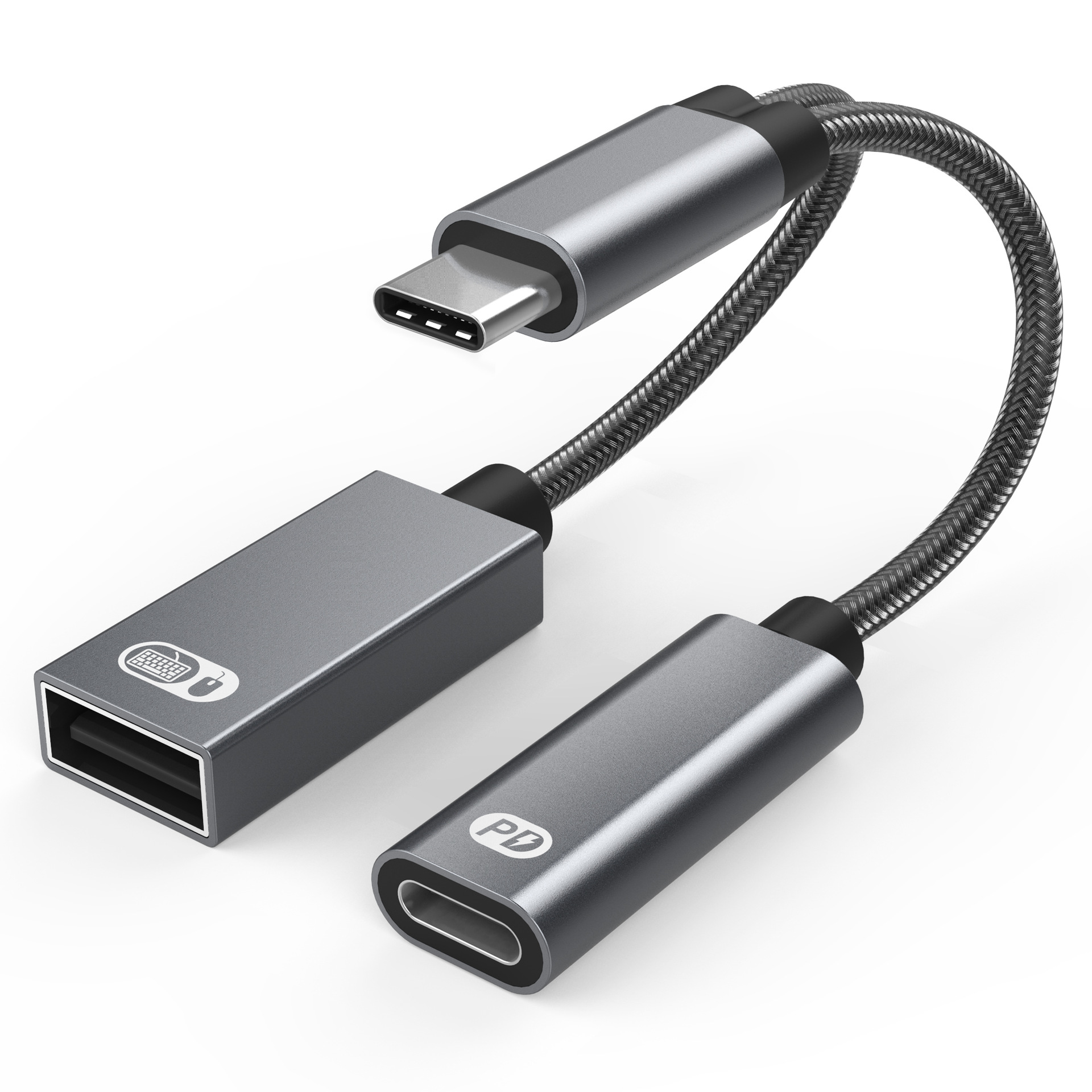 Adaptador multifunción dos en uno transfronterizo de carga rápida Tipo-c a usb otg adaptador 2 en 1 para iPad