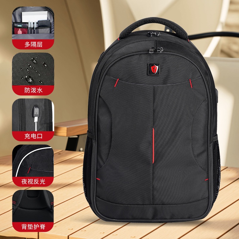 Special Offer Large-Capacity USB Interface Earphone Jack Laptop Shockproof Spine-Protecting Business Casual Bag Functional Backpack
