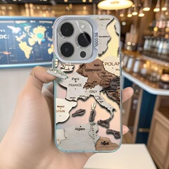 世界地图适用iphone17promax手机壳苹果16pro跨境15个性14小众13
