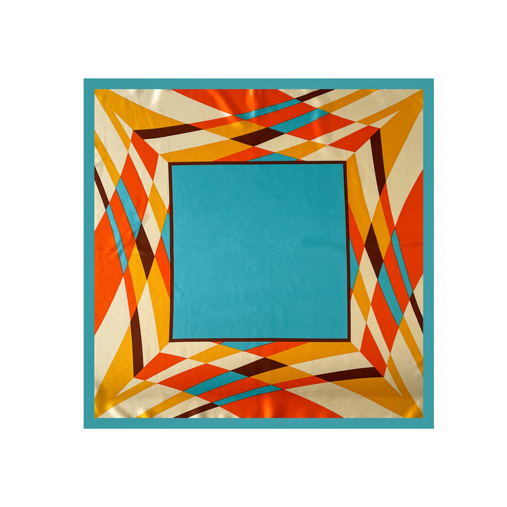 120g Weight Silk Scarf Classification Holiday, Daily Occasion Polyester Material Color Block Pattern Spring&Summer Season Women's Gender Elegant, Retro Style Women's Elegant Retro Color Block Polyester Silk Scarf 5