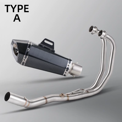 Suitable for Motorcycle Exhaust Pipe Modification Mt03 R25 R3 Front Section Small Tapered Hexagonal Tail Section 16-24 Years (Motorcycle exhaust pipe) - r3-front-section-tapered-hexagonal-full-imitation-carbon-fiber